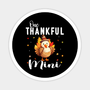 Watercolor Thanksgiving Turkey Kid One Thankful Mini Magnet
